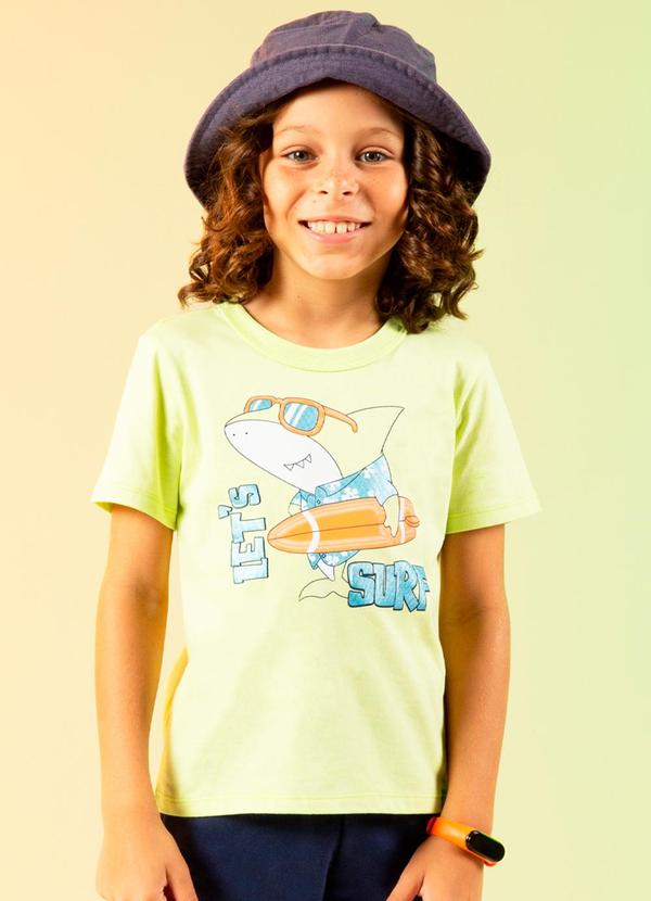 Cativa Kids - Camiseta Estampa Tubarão Verde