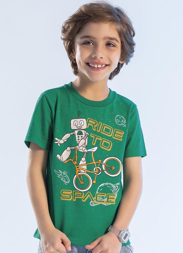 Cativa Kids - Camiseta Estampada Brilha no Escuro Verde