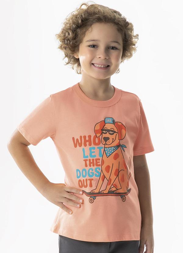 Cativa Kids - Camiseta Estampada com Relevo Rosa