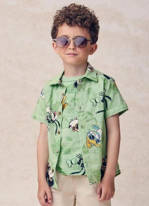 Youccie - Camiseta Estampada de Mickey e Amigos Verde - YOUCCIE