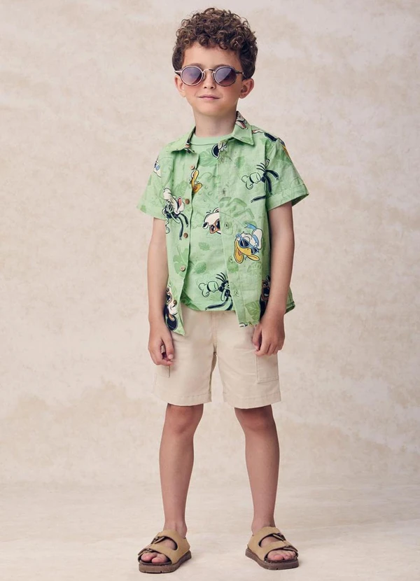 Youccie - Camiseta Estampada de Mickey e Amigos Verde 2