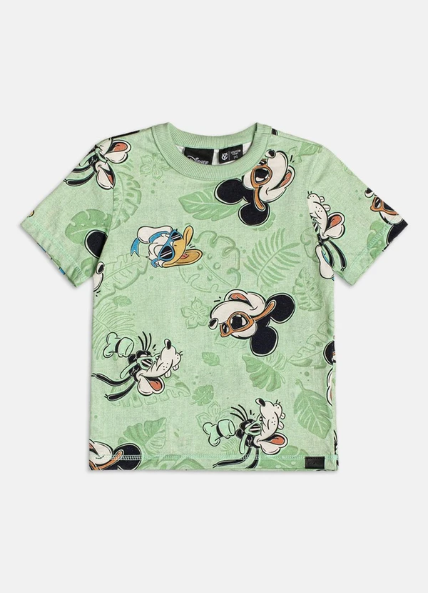 Youccie - Camiseta Estampada de Mickey e Amigos Verde 3