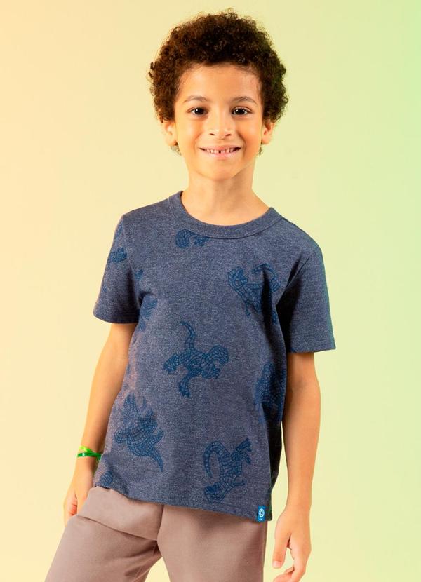 Cativa Kids - Camiseta Estampada Dino Azul