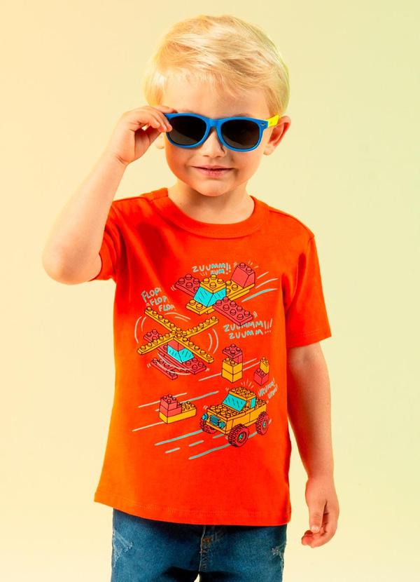 Cativa Kids - Camiseta Estampada Lego Laranja