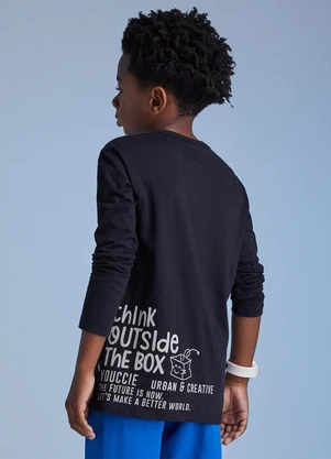 Youccie - Camiseta Estampada Preta Preto - YOUCCIE