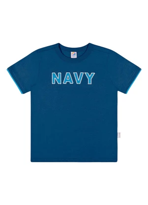 Outlet - Camiseta Estilizada Navy Menino Azul - OUTLET