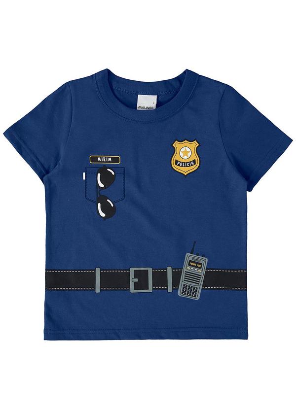Malwee Kids - Camiseta Fantasia Policial Menino Azul