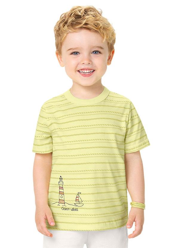 Alenice - Camiseta Farol Ocean Vibes Menino Amarelo