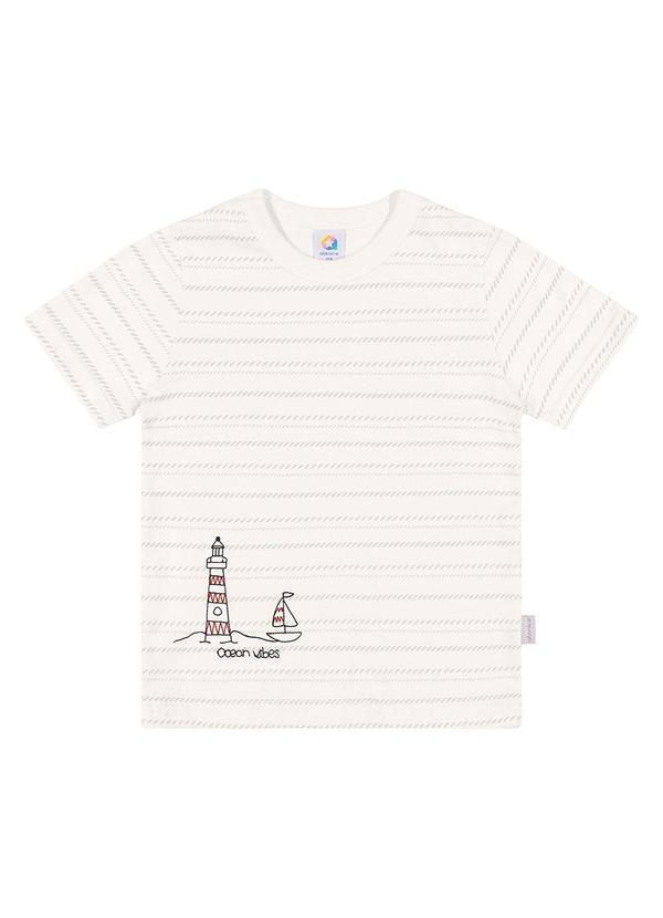 Alenice - Camiseta Farol Ocean Vibes Menino Branco