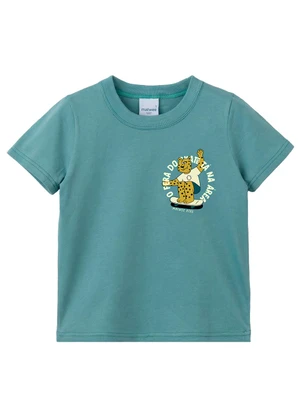 Malwee Kids - Camiseta Fera no Skate Azul Petróleo - MALWEE KIDS