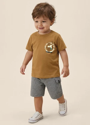 Malwee Kids - Camiseta Fera no Skate Caramelo - MALWEE KIDS
