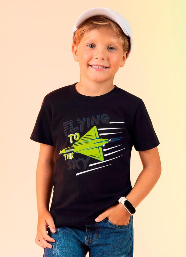 Cativa Kids - Camiseta Flying To The Sky Preto