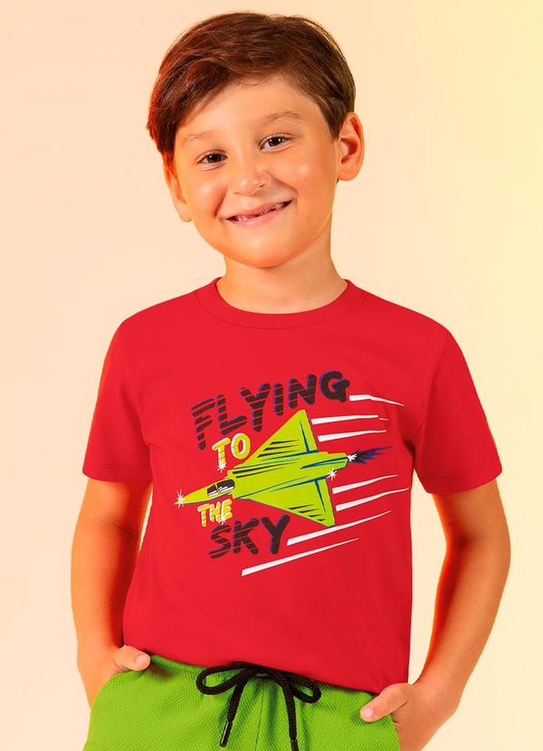 Cativa Kids - Camiseta Flying To The Sky Vermelho