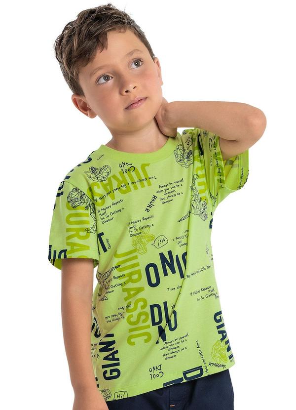 Quimby - Camiseta Giant Dino para Menino Verde