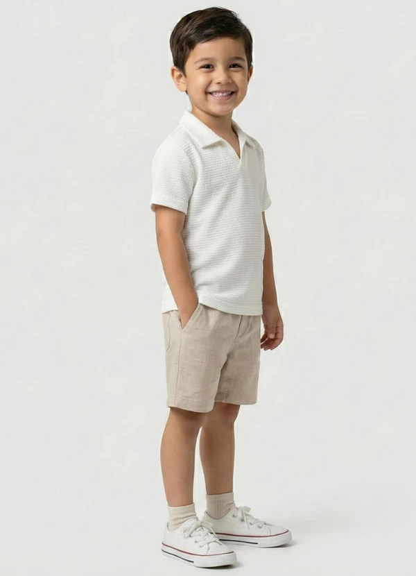 Turminha - Camiseta Gola Cubana Menino Off White 2