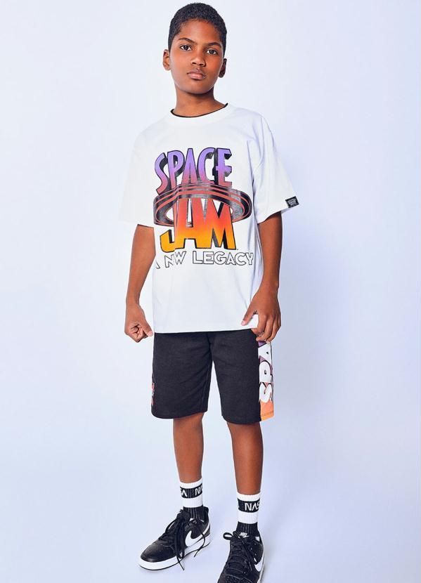 Youccie - Camiseta Gola Dupla Space Jam Branca 2