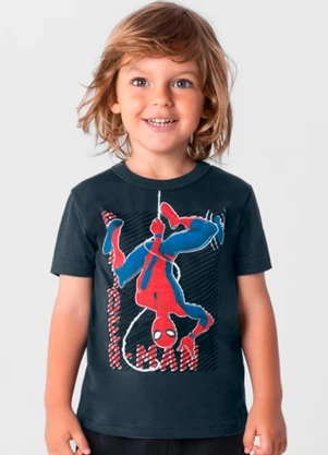 Brandili - Camiseta Homem Aranha Infantil Menino   Cinza - BRANDILI
