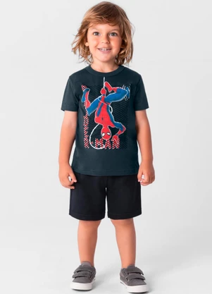 Brandili - Camiseta Homem Aranha Infantil Menino   Cinza - BRANDILI