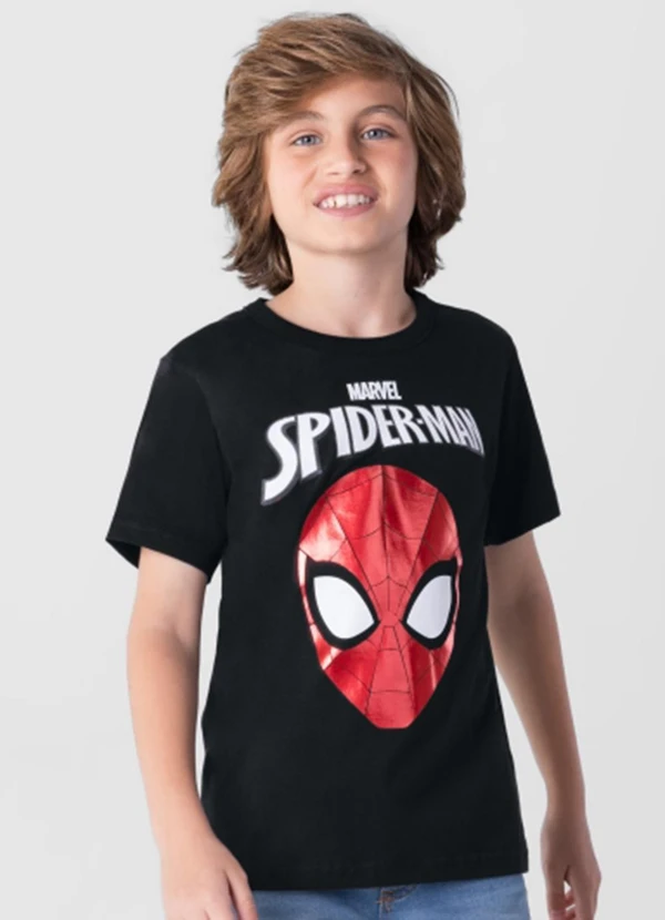 Brandili Camiseta Homem Aranha Infantil Menino Preto