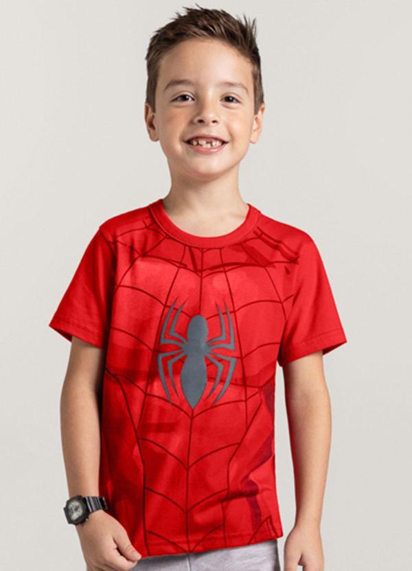Brandili - Camiseta Homem Aranha Infantil Menino Vermelho 1