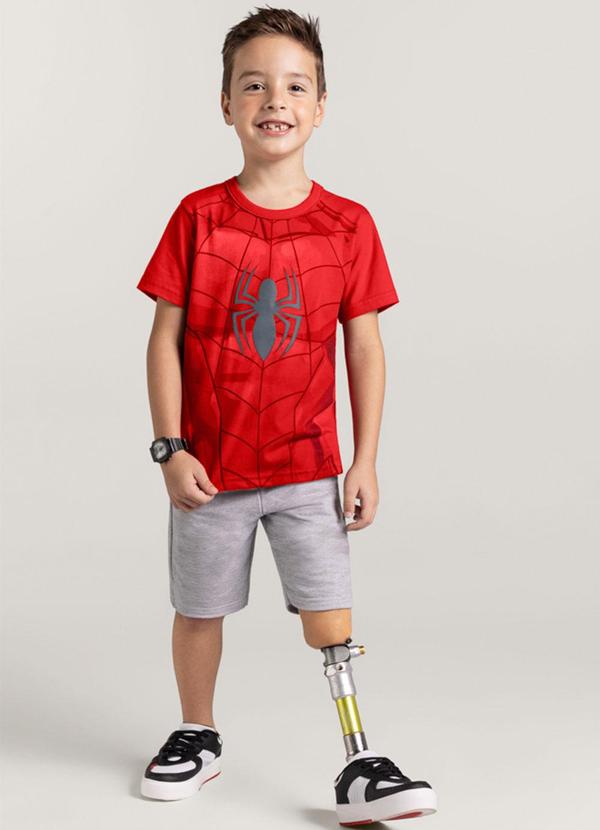 Brandili - Camiseta Homem Aranha Infantil Menino Vermelho 2