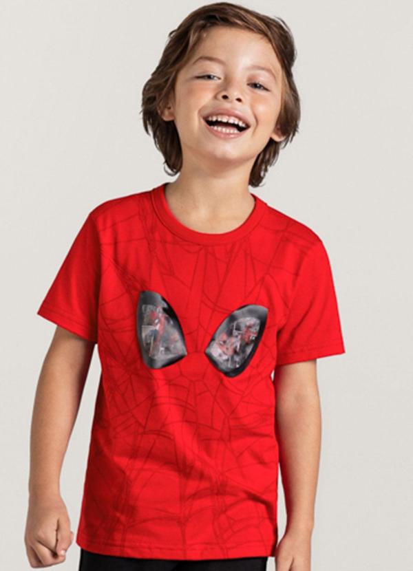 Brandili - Camiseta Homem Aranha Infantil Menino Vermelho