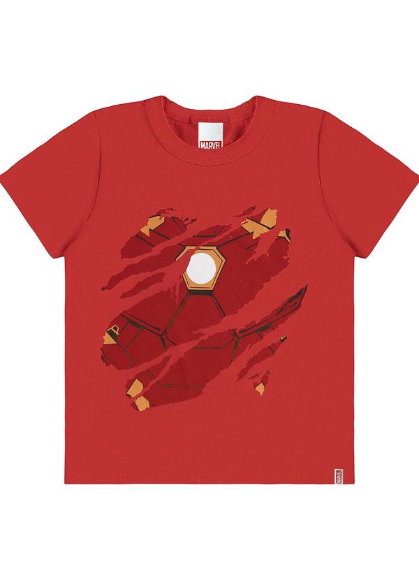 Malwee Kids - Camiseta Homem de Ferro em Malha Vermelho