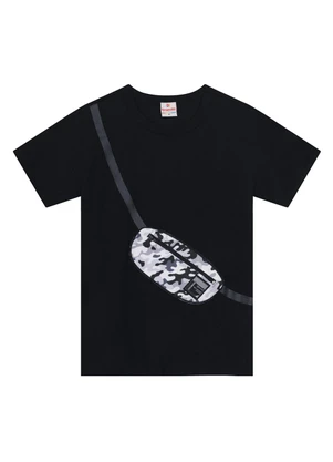 Brandili - Camiseta Inf. Menino Aplique Interativo Preto - BRANDILI