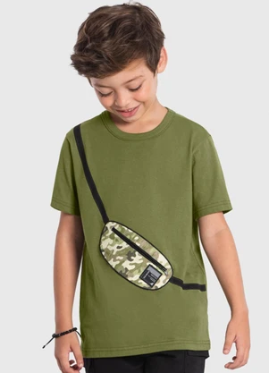 Brandili - Camiseta Inf. Menino Aplique Interativo Verde - BRANDILI