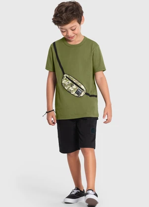 Brandili - Camiseta Inf. Menino Aplique Interativo Verde - BRANDILI