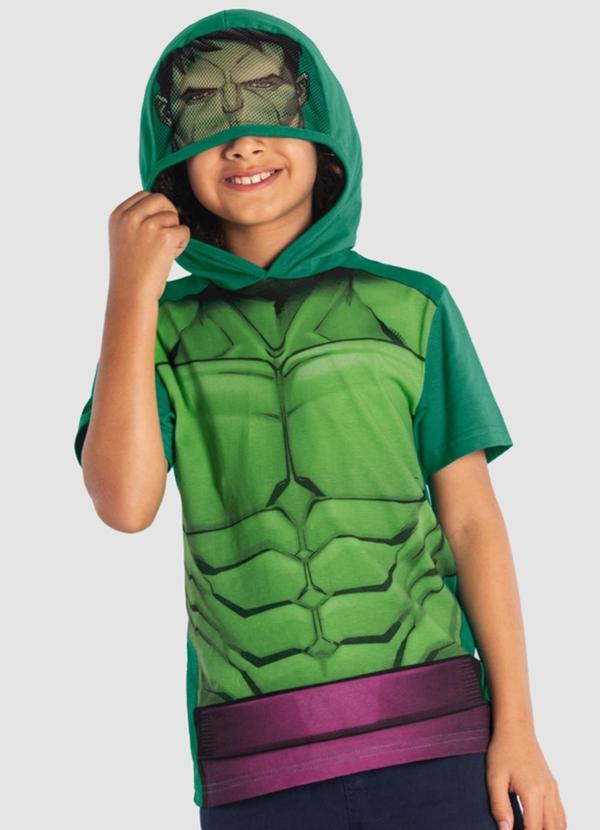 Brandili - Camiseta Inf. Menino dos Vingadores Capuz Verde