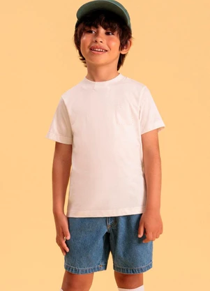 Bugbee - Camiseta Infantil Algodão Kit Canetinhas Branco - BUGBEE