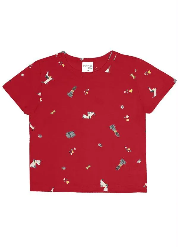 Rovi Kids - Camiseta Infantil Animais Vermelho
