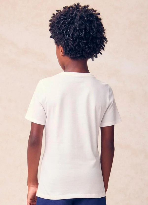 Youccie - Camiseta Infantil Básica com Bordado Branco 2