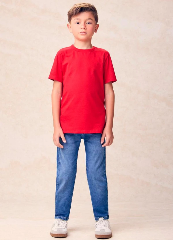 Youccie - Camiseta Infantil Básica com Bordado Vermelho 3