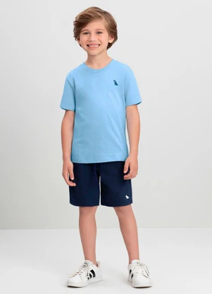 Camiseta Infantil Básica para Menino Quimby Azul - QUIMBY