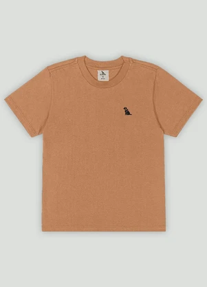Camiseta Infantil Básica para Menino Quimby Marrom - QUIMBY