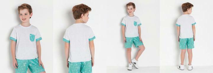 Camiseta Infantil Branca com Bolso