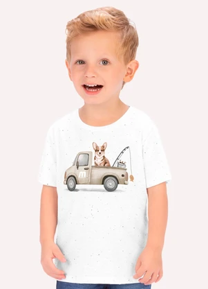 Camiseta Infantil Cachorrinho Milon (Branco) - MILON