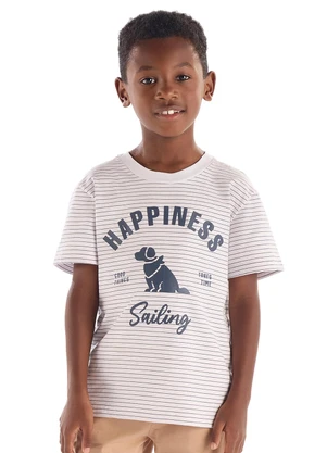 Camiseta Infantil com Estampa 3d Quimby Branco - QUIMBY
