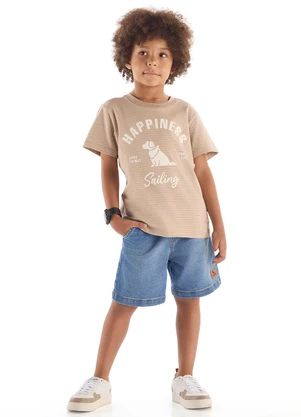 Quimby - Camiseta Infantil com Estampa 3d Marrom - QUIMBY