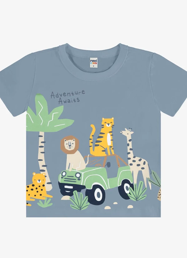 Rovi Kids - Camiseta Infantil com Estampa Azul