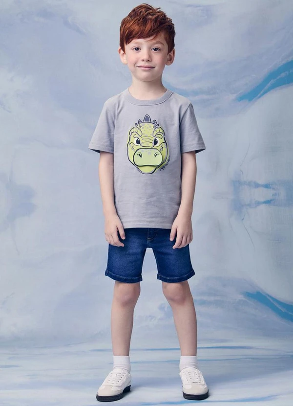 Youccie - Camiseta Infantil com Estampa de Dino Cinza 3