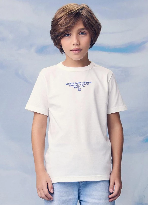 Youccie - Camiseta Infantil com Estampa Frontal Branco 1