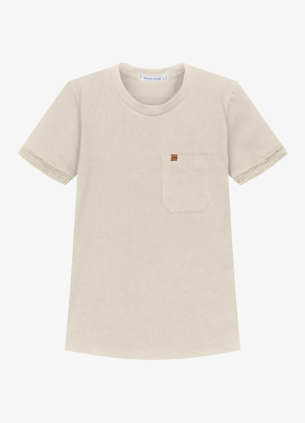 Trick Nick - Camiseta Infantil Cotton Masculina Bege