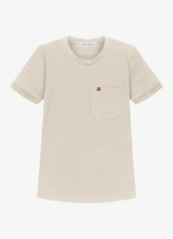 Trick Nick - Camiseta Infantil Cotton Masculina Bege