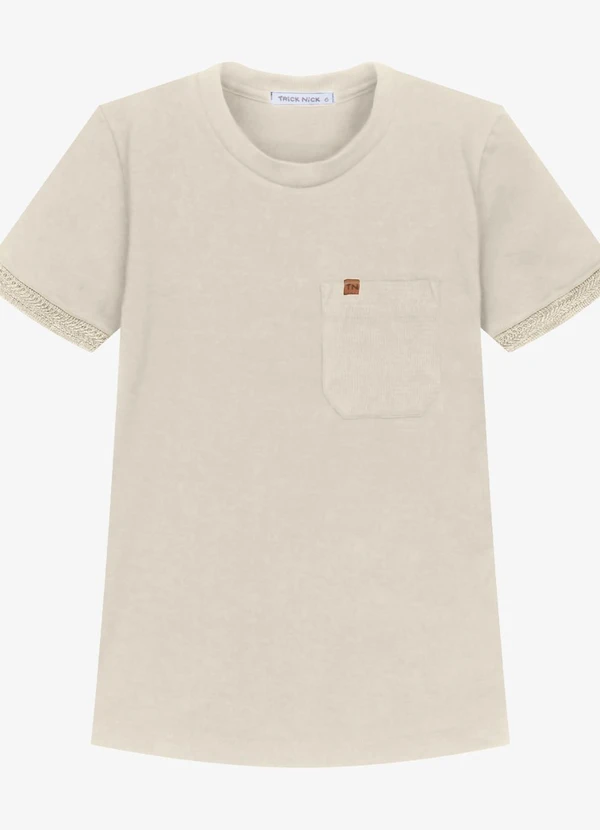 Trick Nick - Camiseta Infantil Cotton Masculina Bege