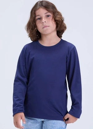 Vida Costeira - Camiseta Infantil de Malha Lisa Avulsa Marinho - VIDA COSTEIRA