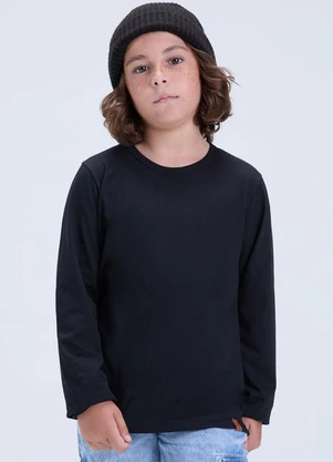 Vida Costeira - Camiseta Infantil de Malha Lisa Avulsa Preto - VIDA COSTEIRA