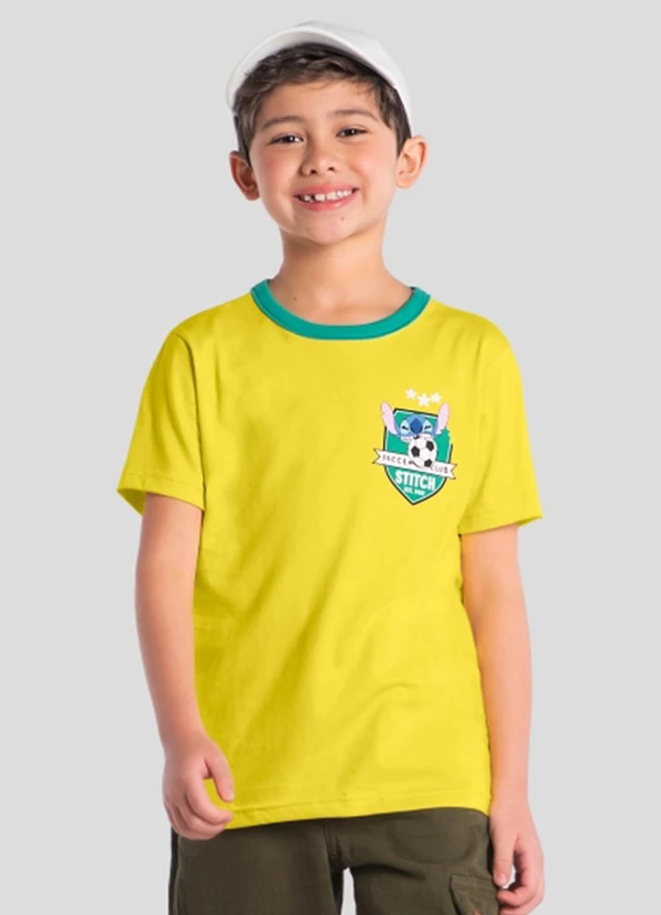 Brandili - Camiseta Infantil do Stitch Amarelo